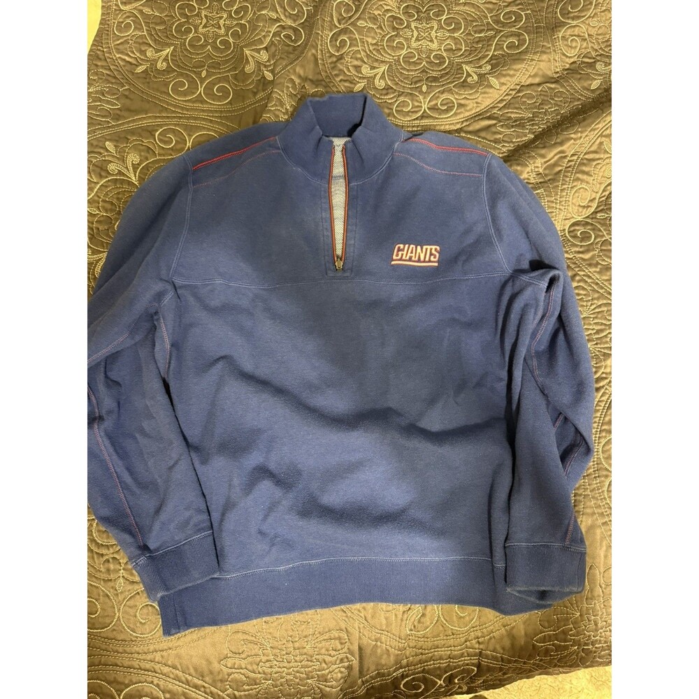 Tommy Bahama NFL NY Giants 1/4 Zip Pullover Sweatshirt Men's L reversible!